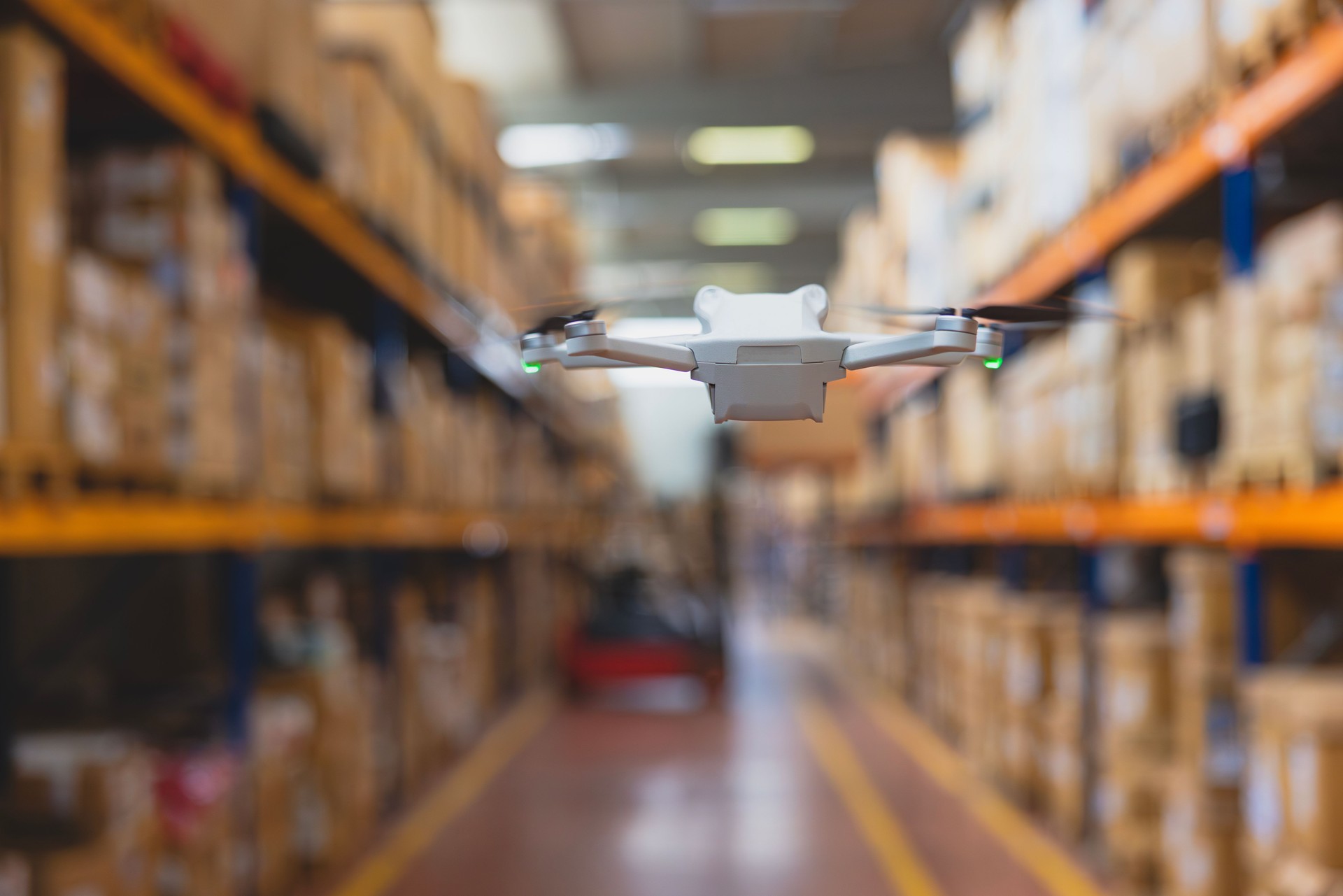 Drone in warehouse